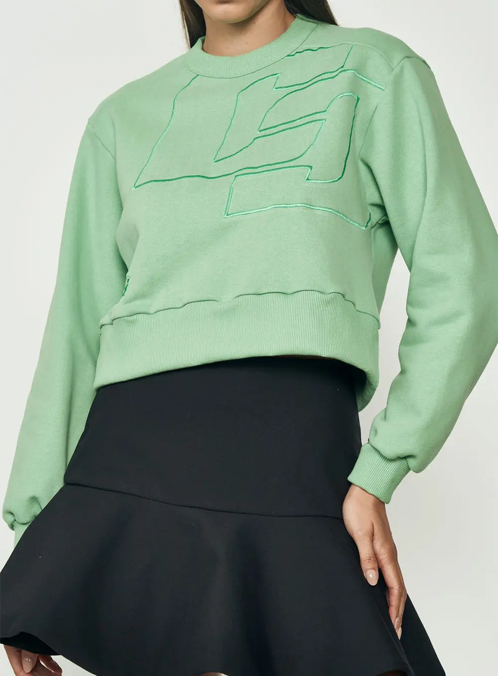 Cropped Moletom Verde Azul Tranquile Blue