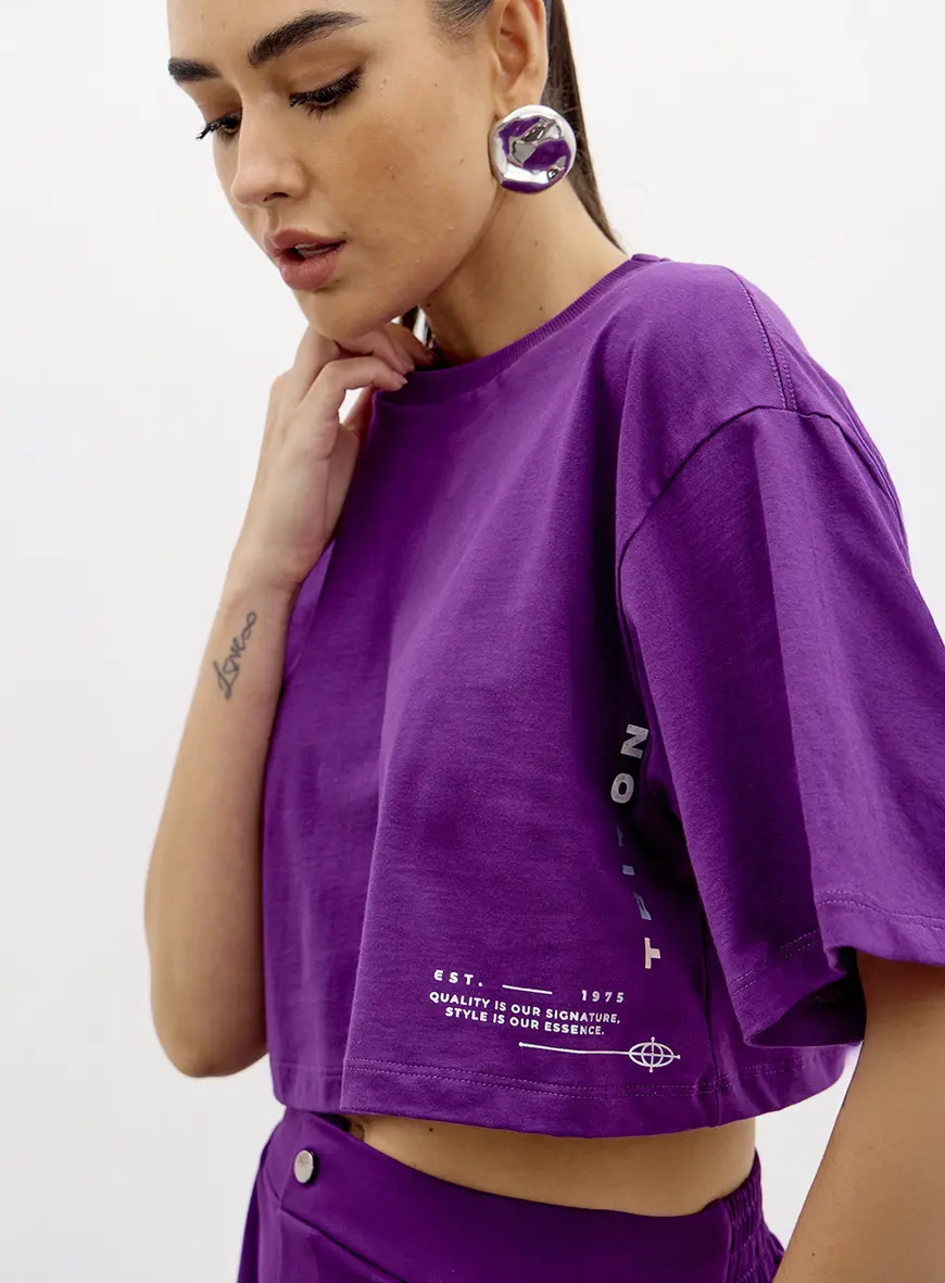 Camiseta Encurtada Beet Roxo Beet 2