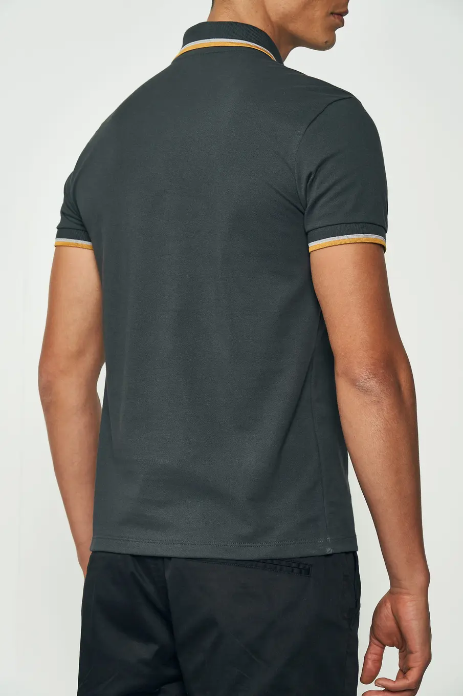 Polo Com Detalhes Canelados Azul