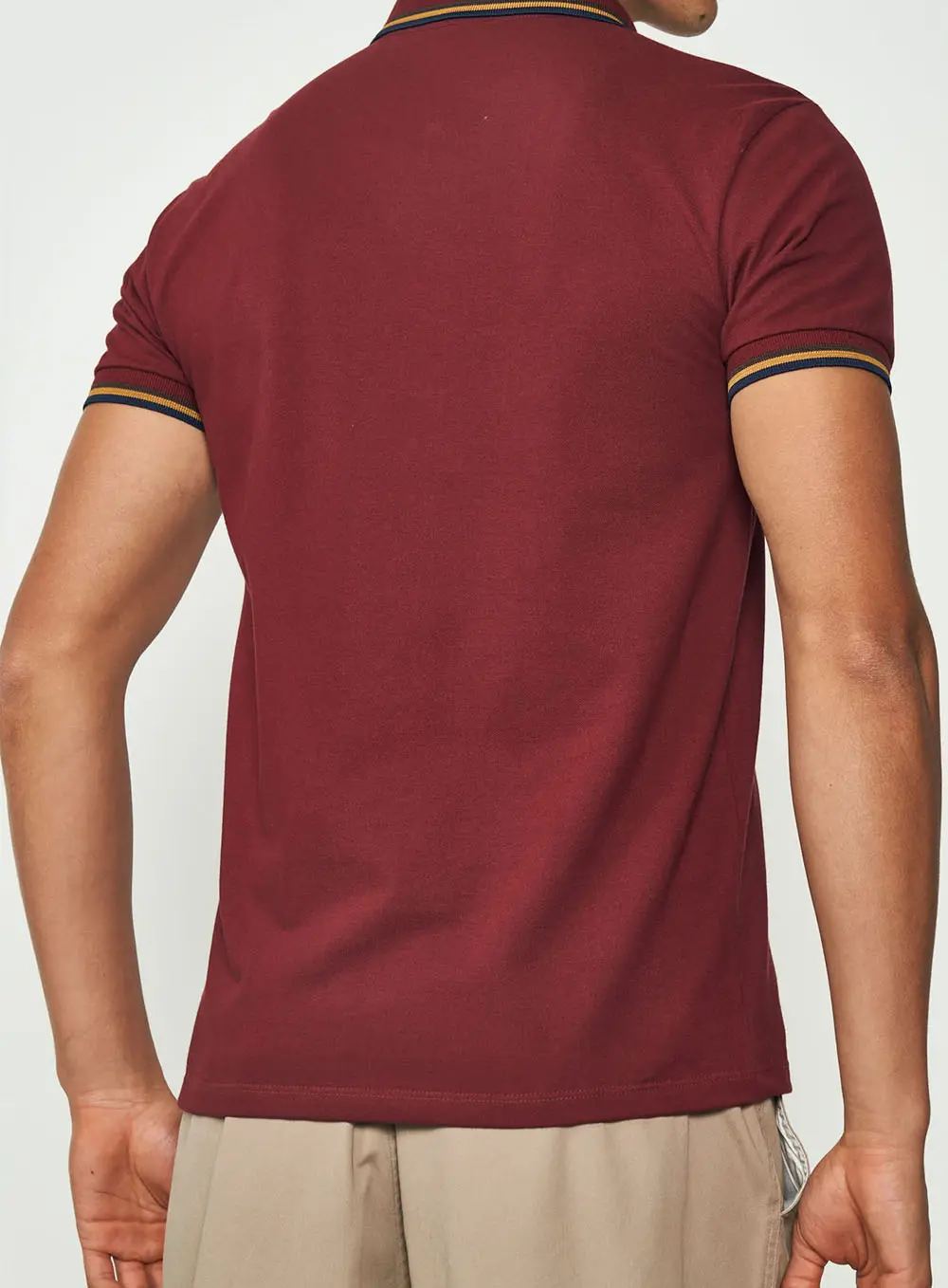 Polo Masculina Manga Curta Comfort Bordô Sweet Berry