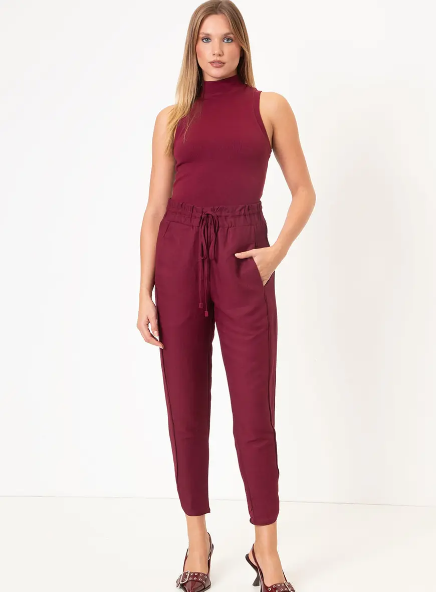 Calça Linho Bordo 1