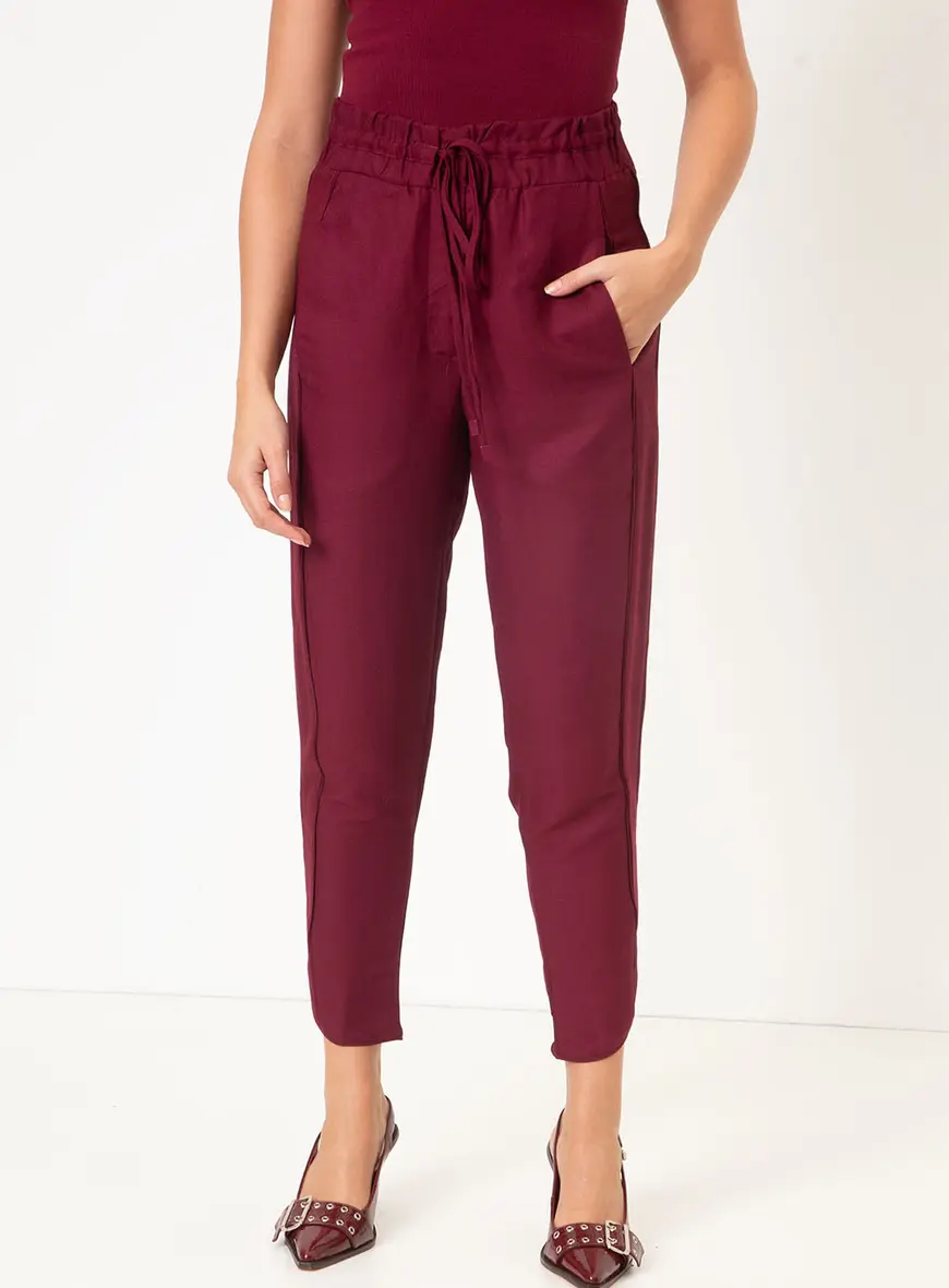 Calça Linho Bordo 2