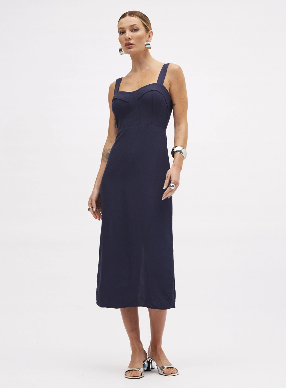 Vestido Linho Azul 2