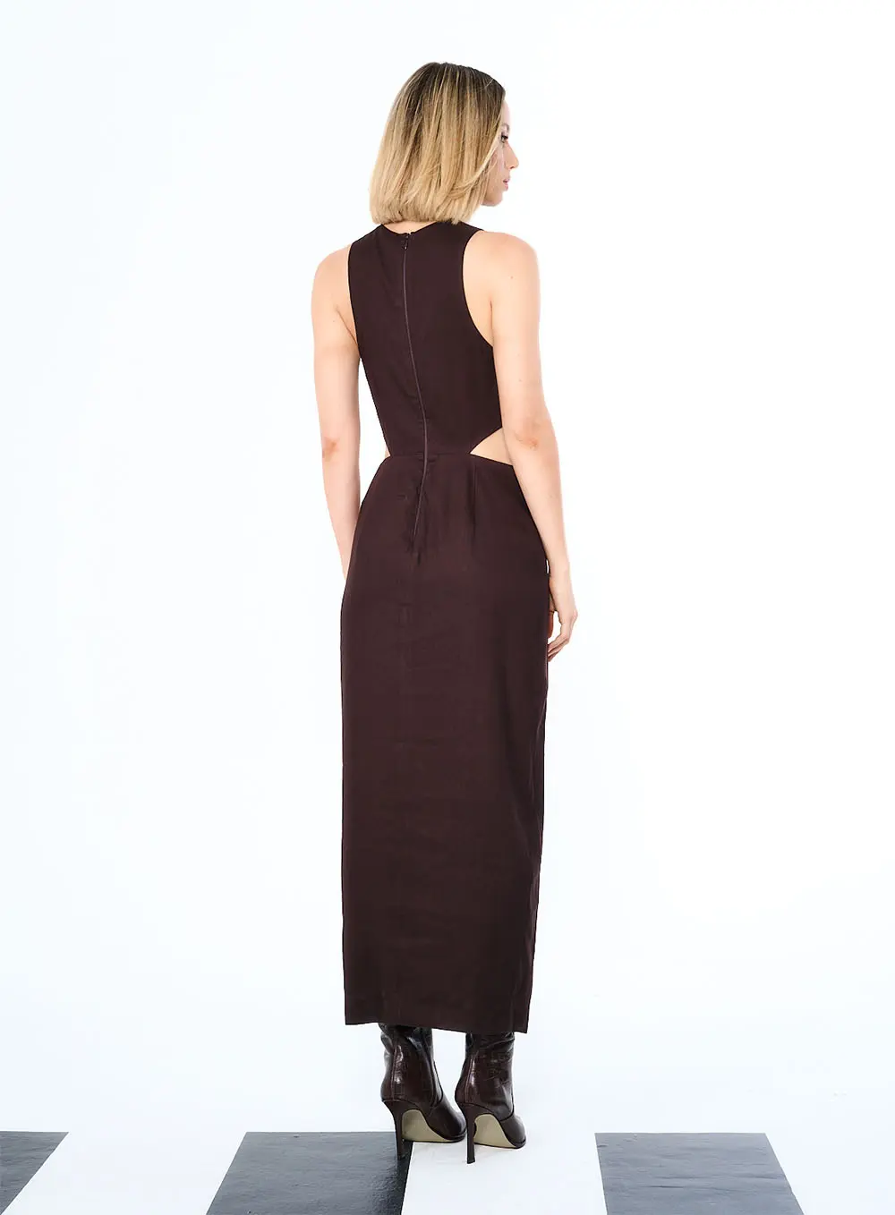 Vestido Linho Marrom Falesia 3