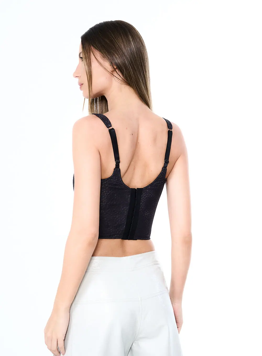 Top Estilo Corset Cinza 2