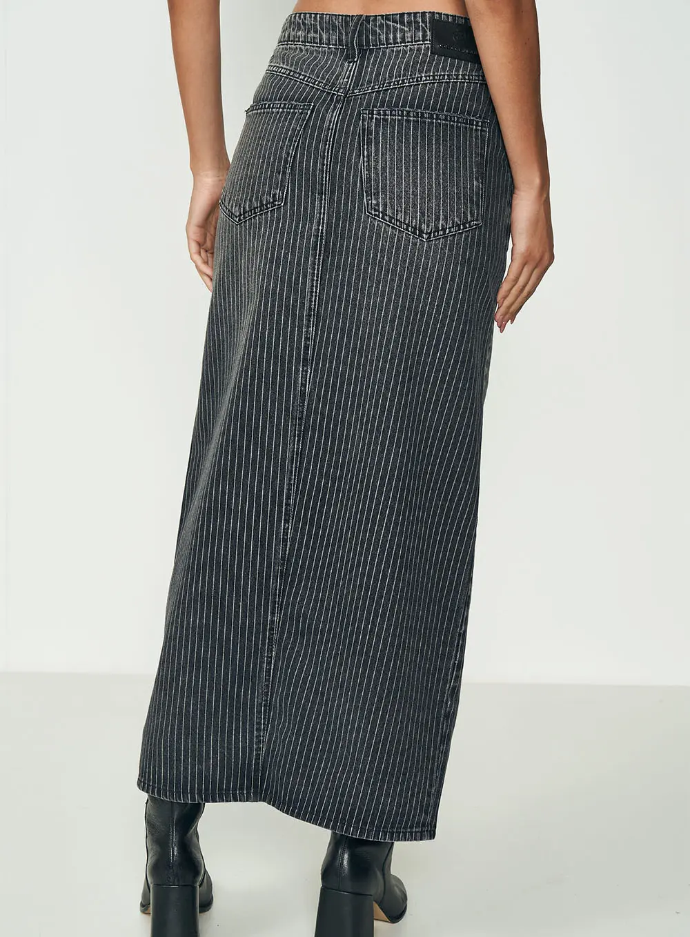 Saia Jeans Estampada Preto