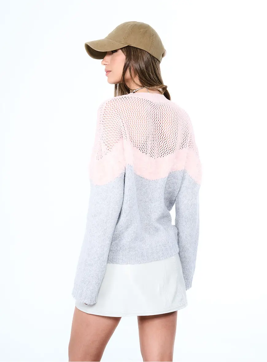 Blusa Tricô Mesclada Cinza 4