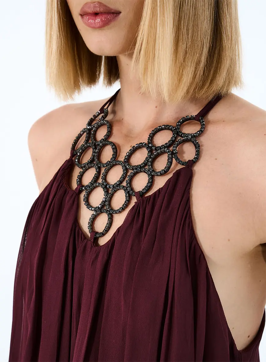 Blusa Halter Fluida Marrom Terracota 2