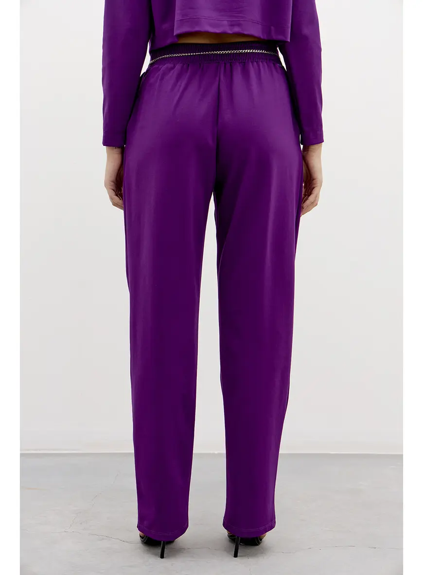 Calça Feminina Reta Roxo Beet 2