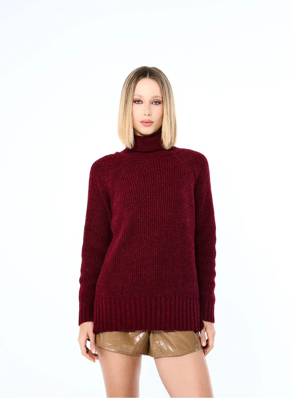 Blusa Tricô Gola Alta Bordo 2