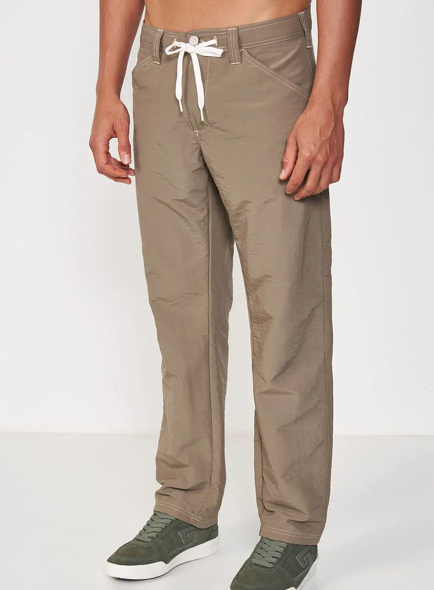 Calça Masculina Reta Com Amarração