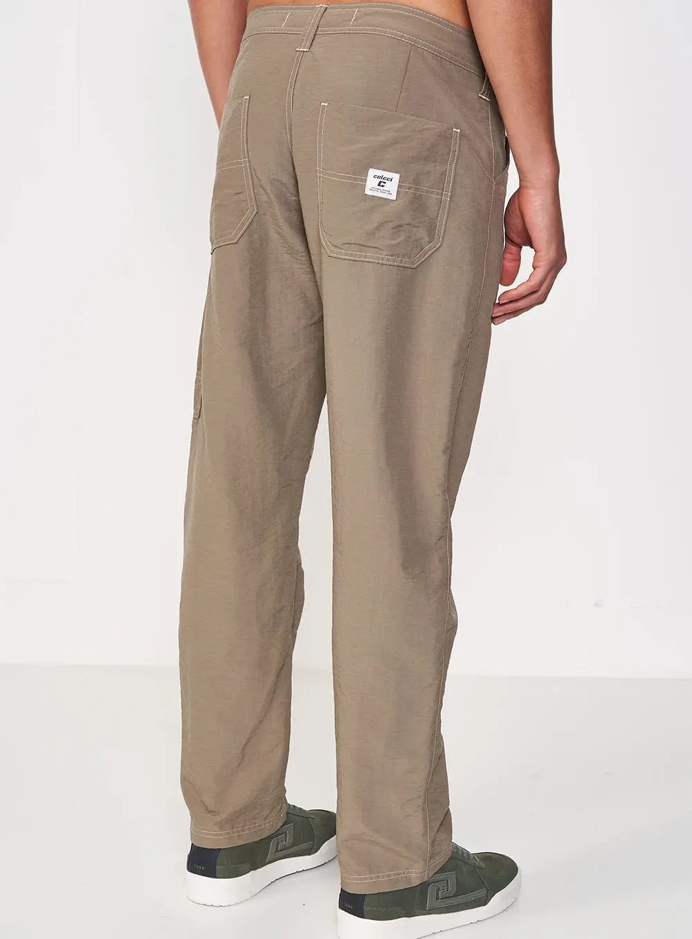 Calça Masculina Reta Com Amarração Bege Sand Castle