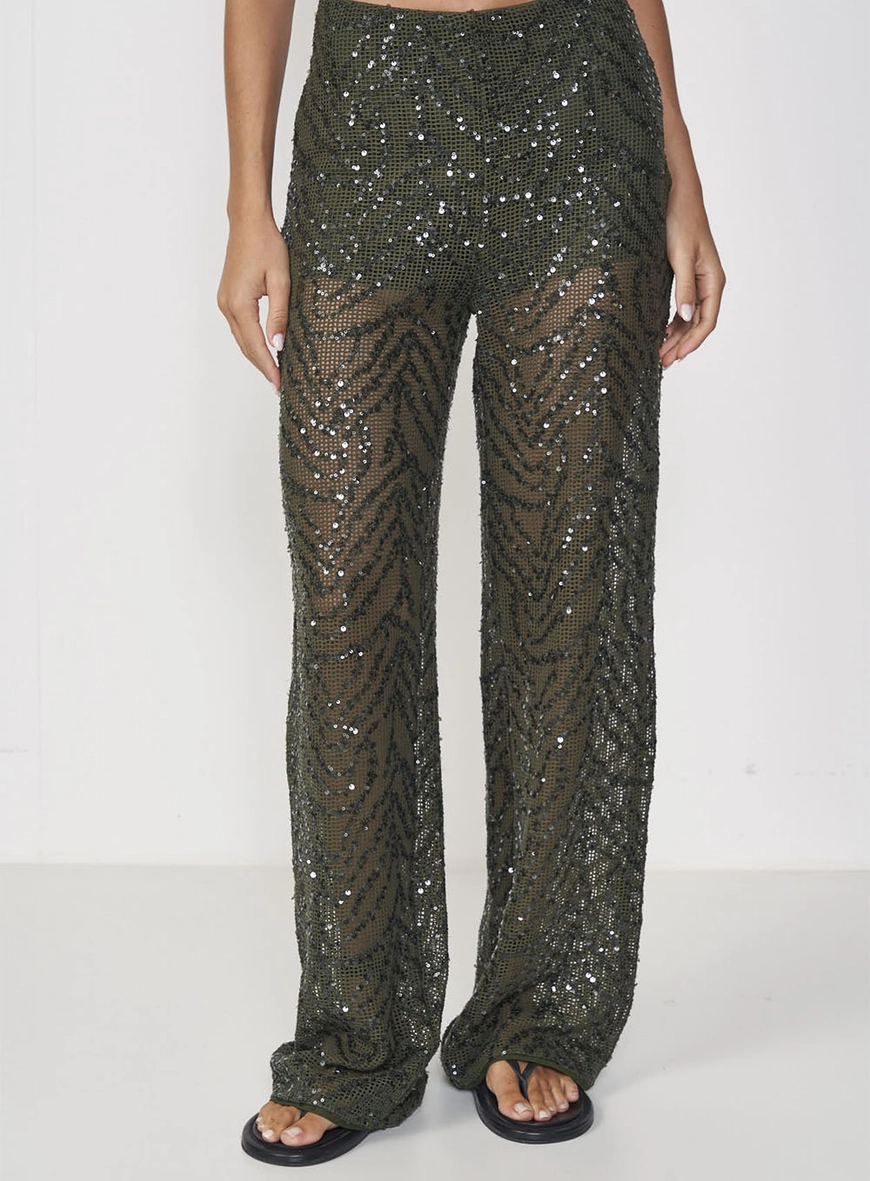 Calça Feminina Paetê Ampla Joana