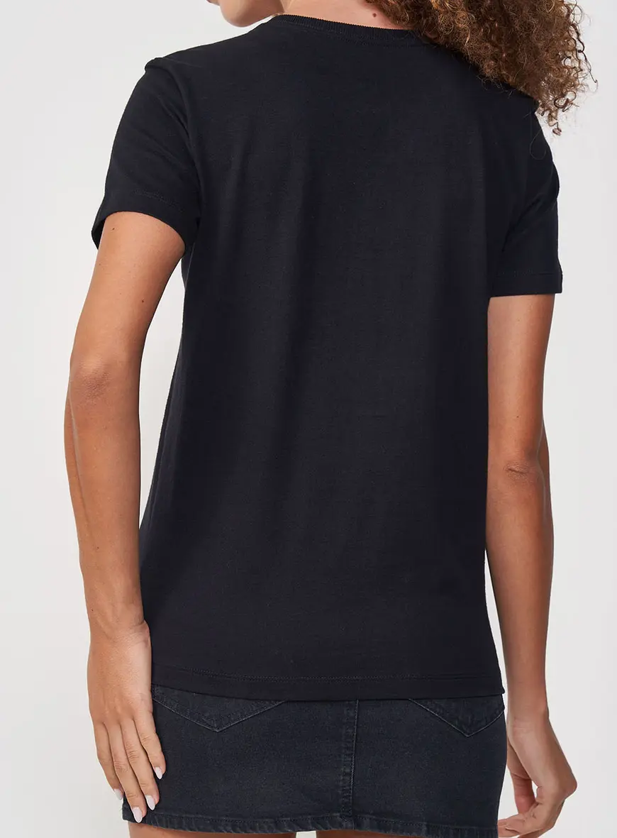 Camiseta Feminina Regular Estampada - Make Art Preto 4