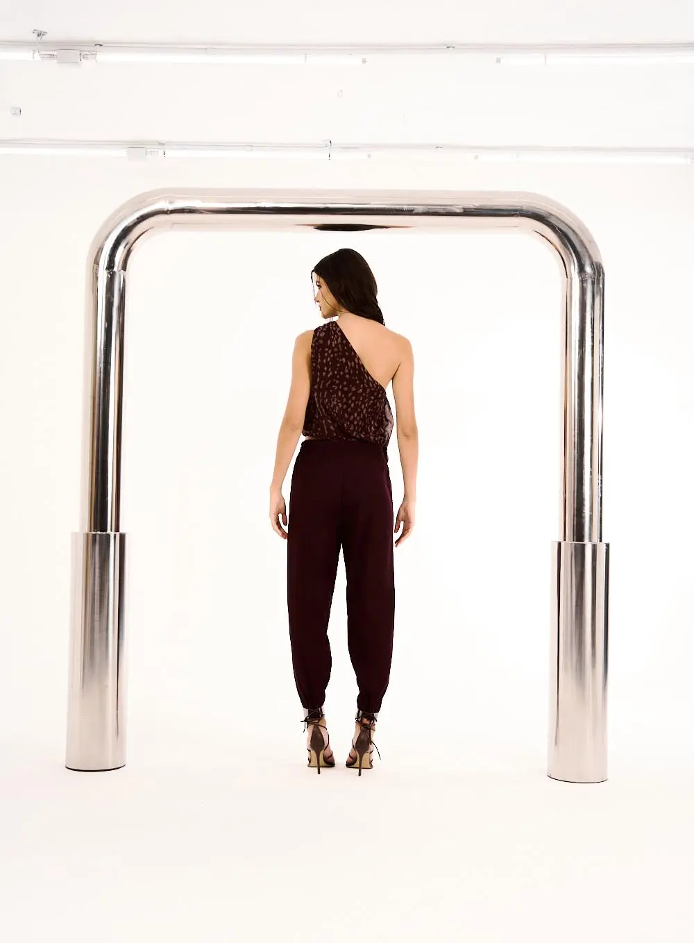 Calça Feminina Jogger Com Amarração Marrom Terracota 2