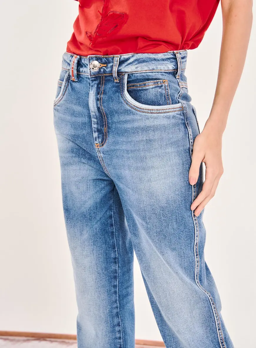 Calça Jeans Feminina Cós Baixo Índigo 5