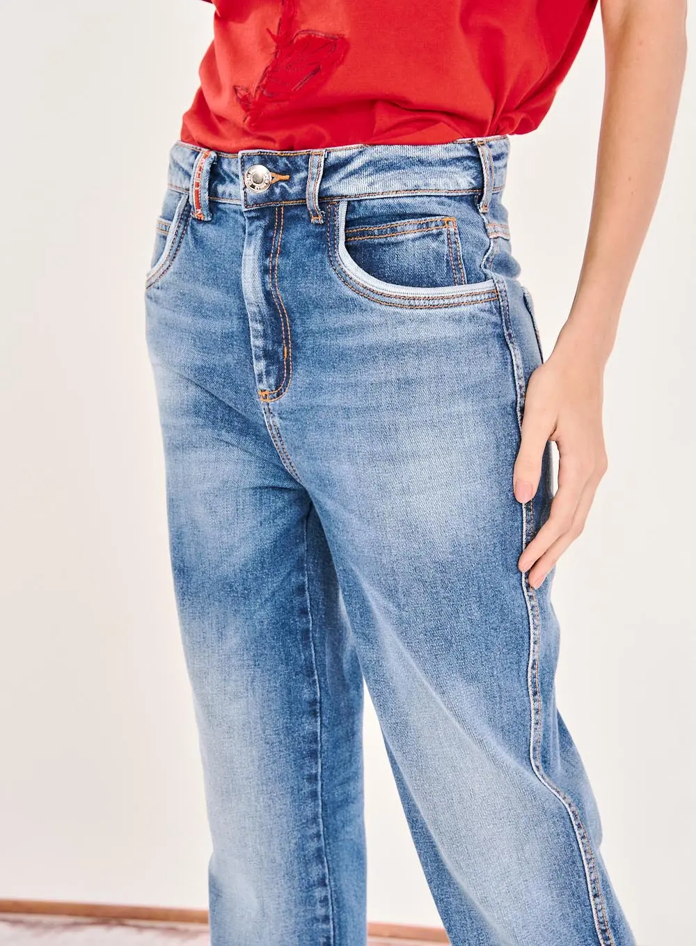 Calça Jeans Feminina Cós Baixo Índigo 5