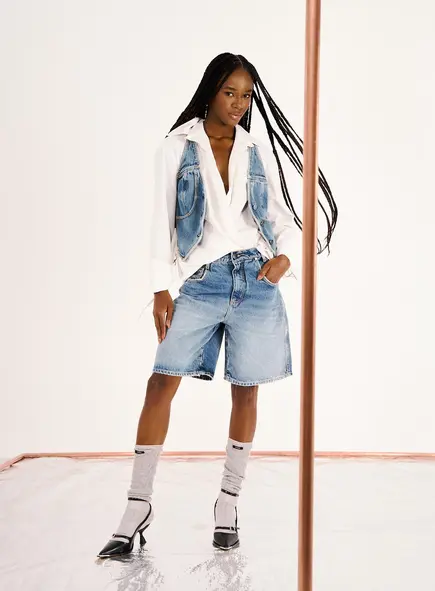 Bermuda Jeans Feminina Comfort