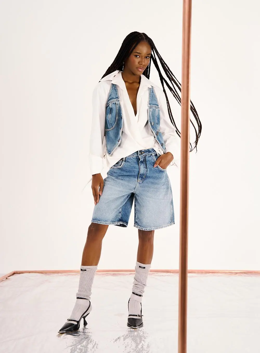 Bermuda Jeans Feminina Comfort Índigo 1