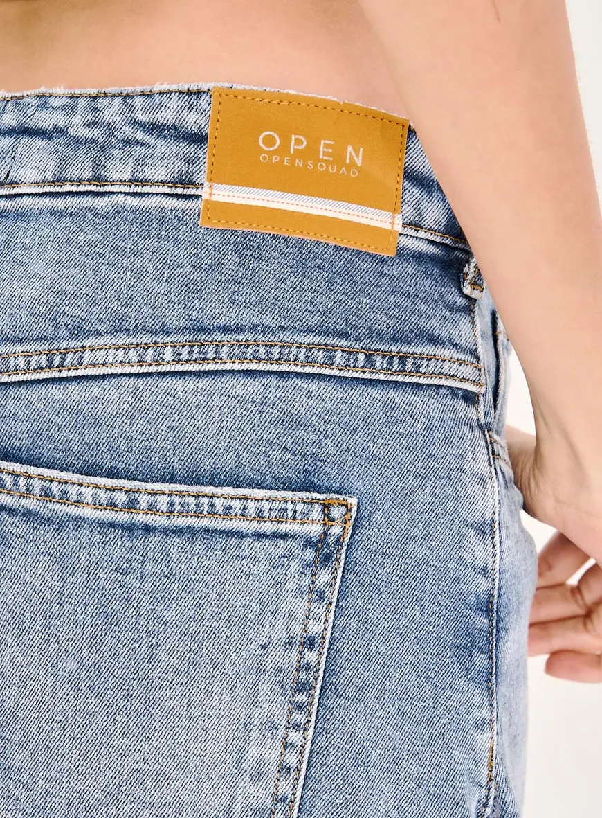 Saia Longa Jeans Fenda Dupla Índigo 2