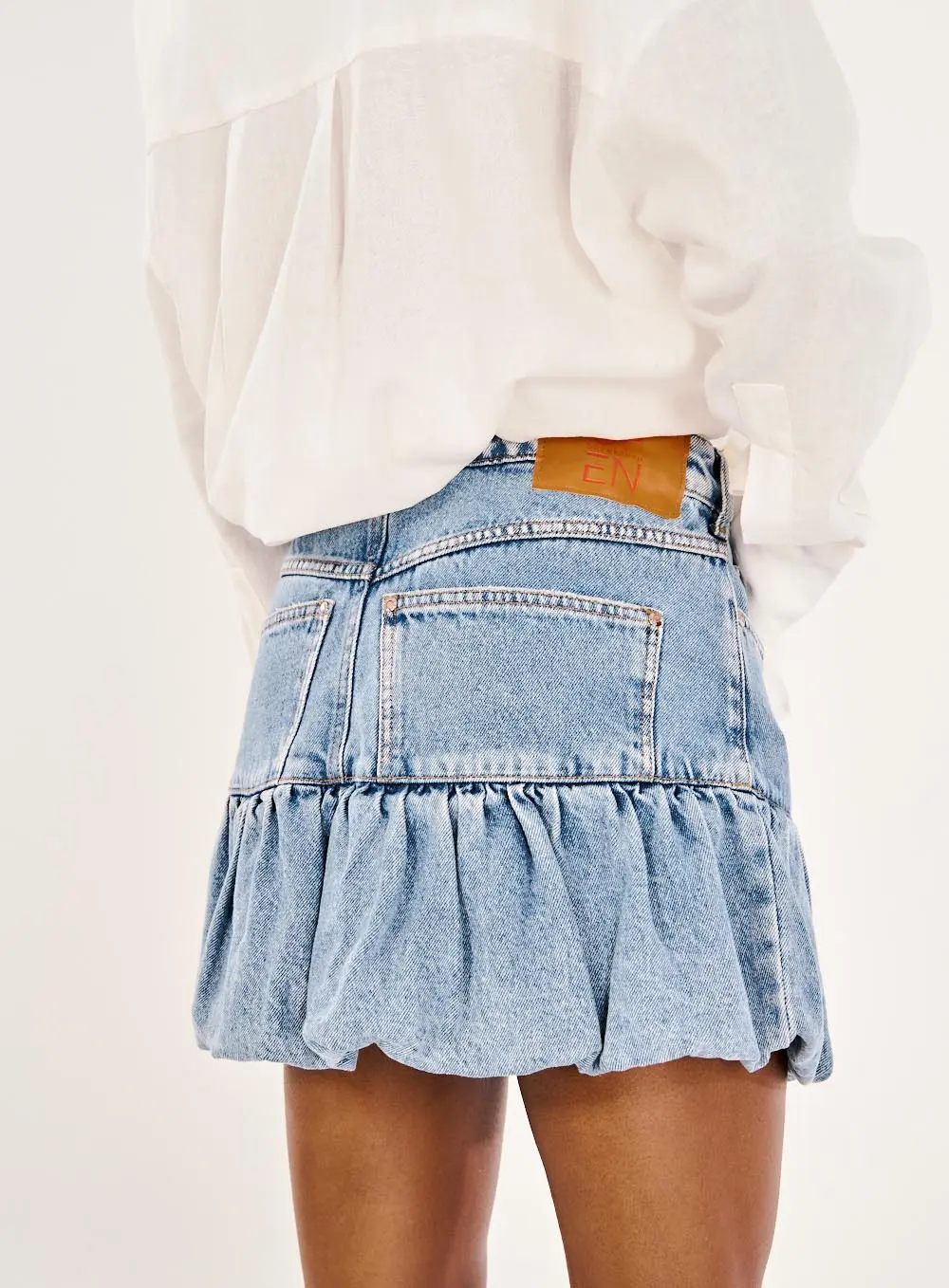 Saia Jeans Balonê Mini Índigo 3