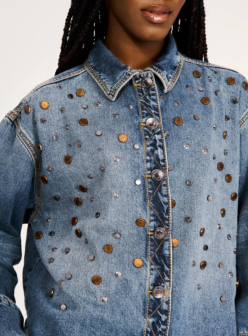 Camisa Jeans Feminina Oversized Índigo 3