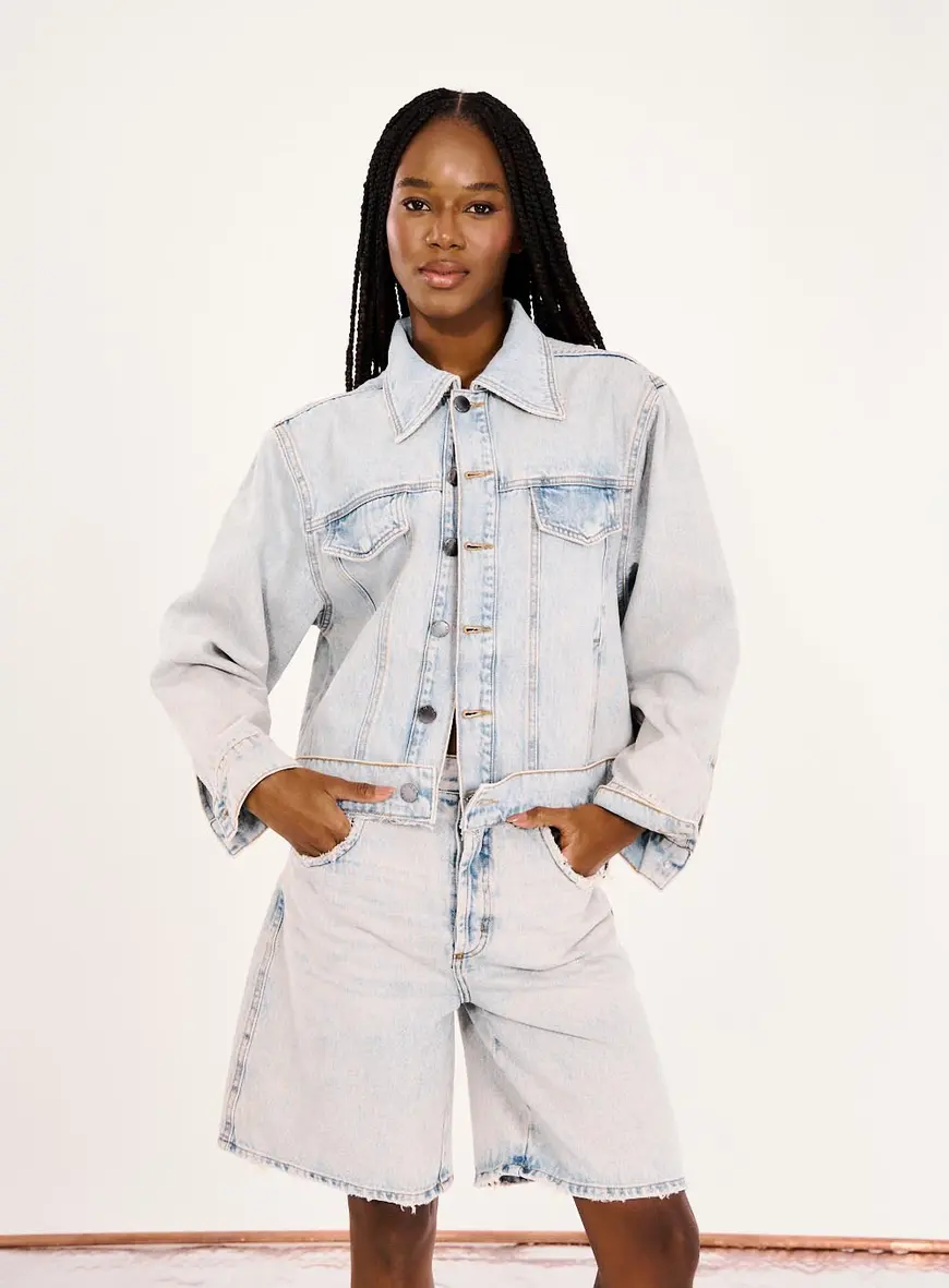 Jaqueta Jeans Feminina Loose Índigo 1