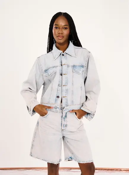 Jaqueta Jeans Feminina Loose