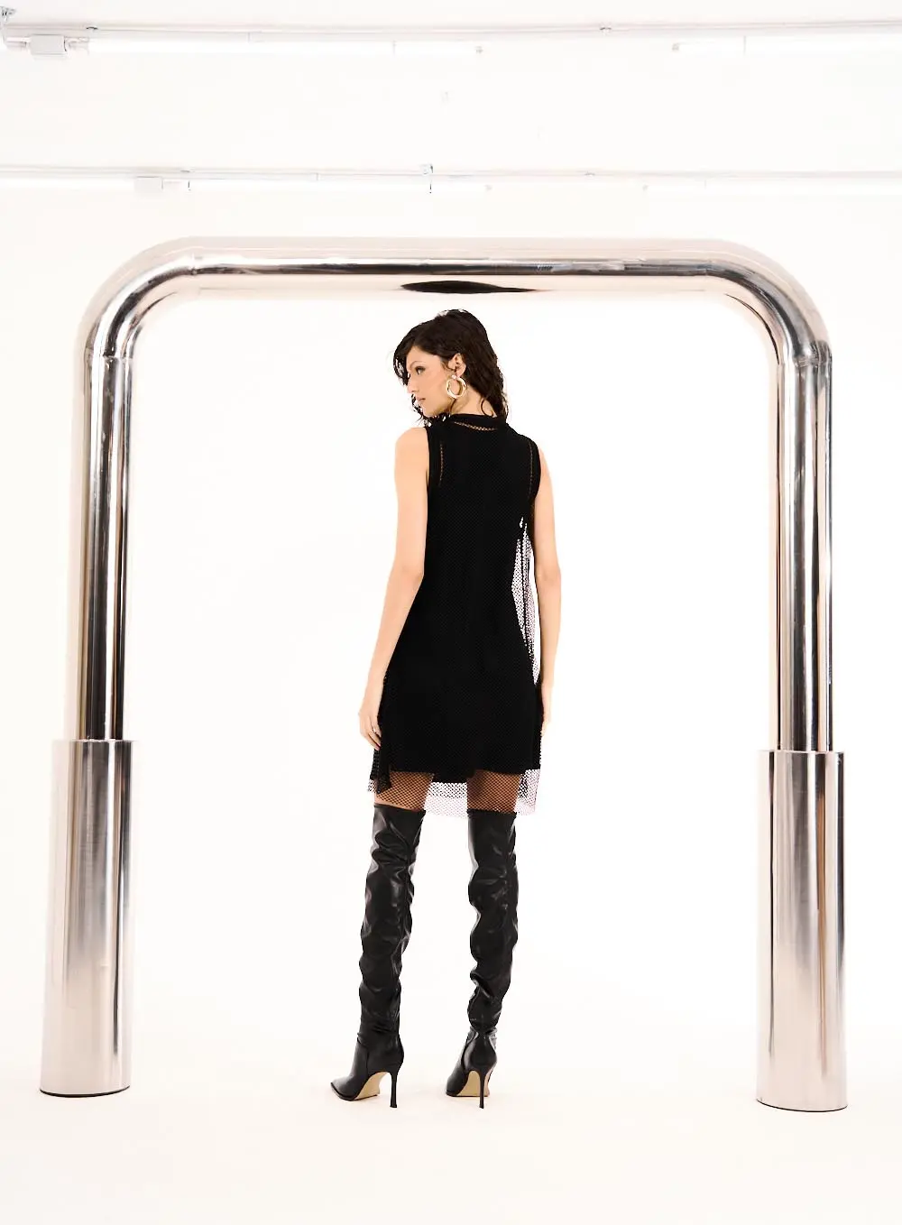 Vestido Mini Transparente Preto 3