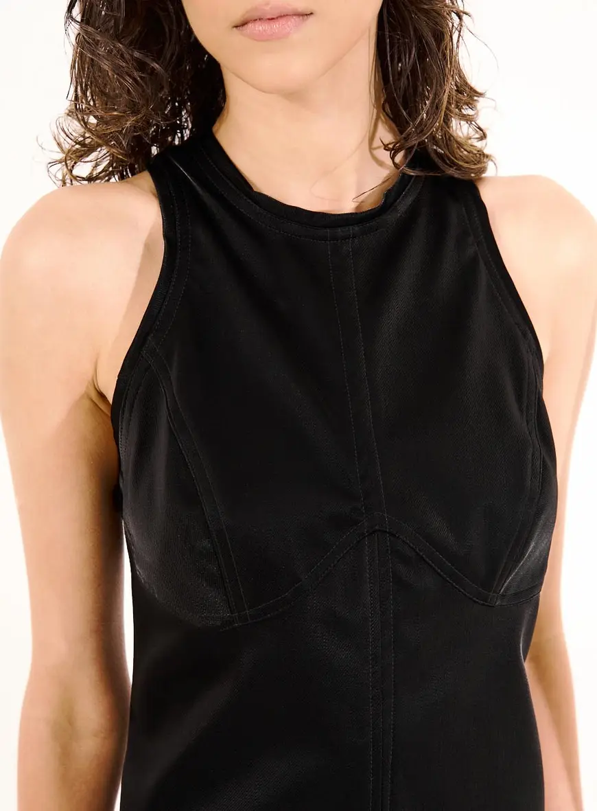Vestido Tecido Plano  Basic Comfort Preto 2