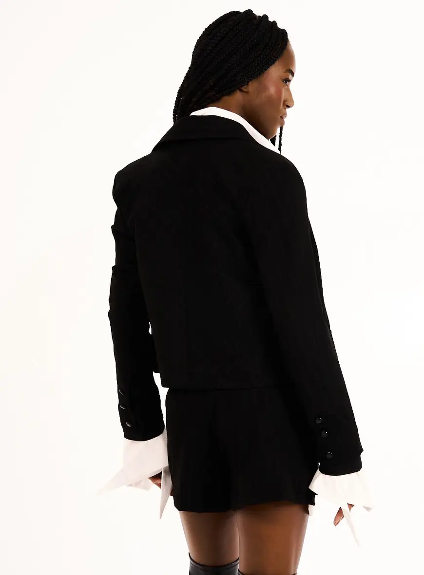 Blazer Feminino Alfaiataria - Preto Preto 4