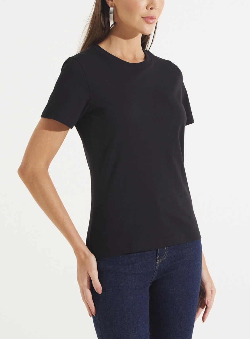 Camiseta Feminina Slim Fit Básica - Fran Preto