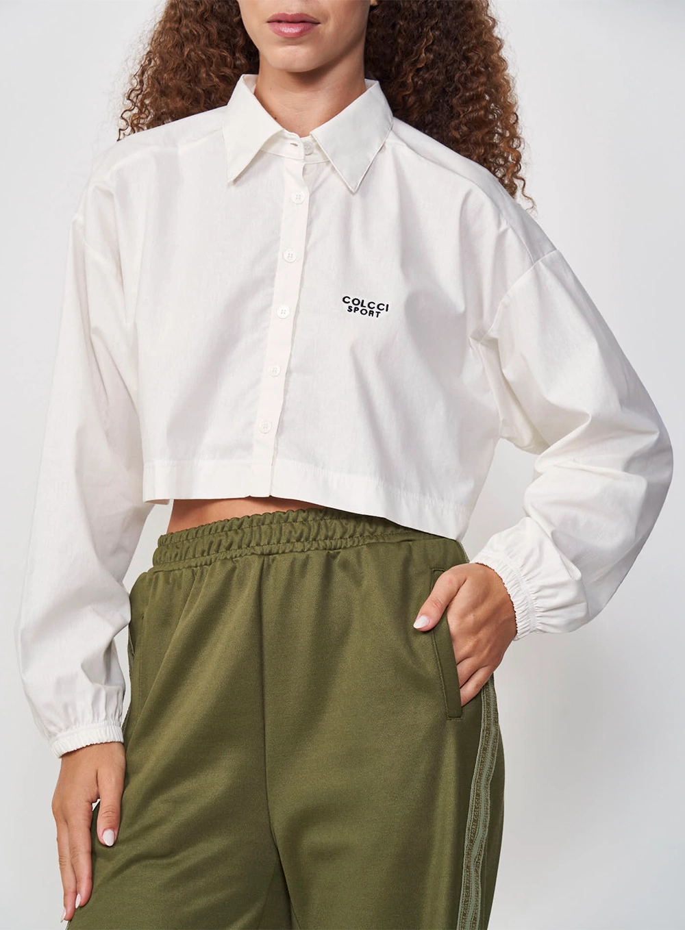 Camisa Cropped Loose - Off White Off Shell
