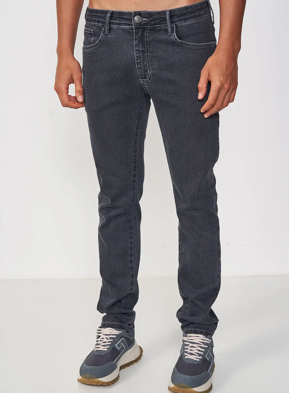 Calça Masculina Jeans Skinny - Felipe Indigo Preto