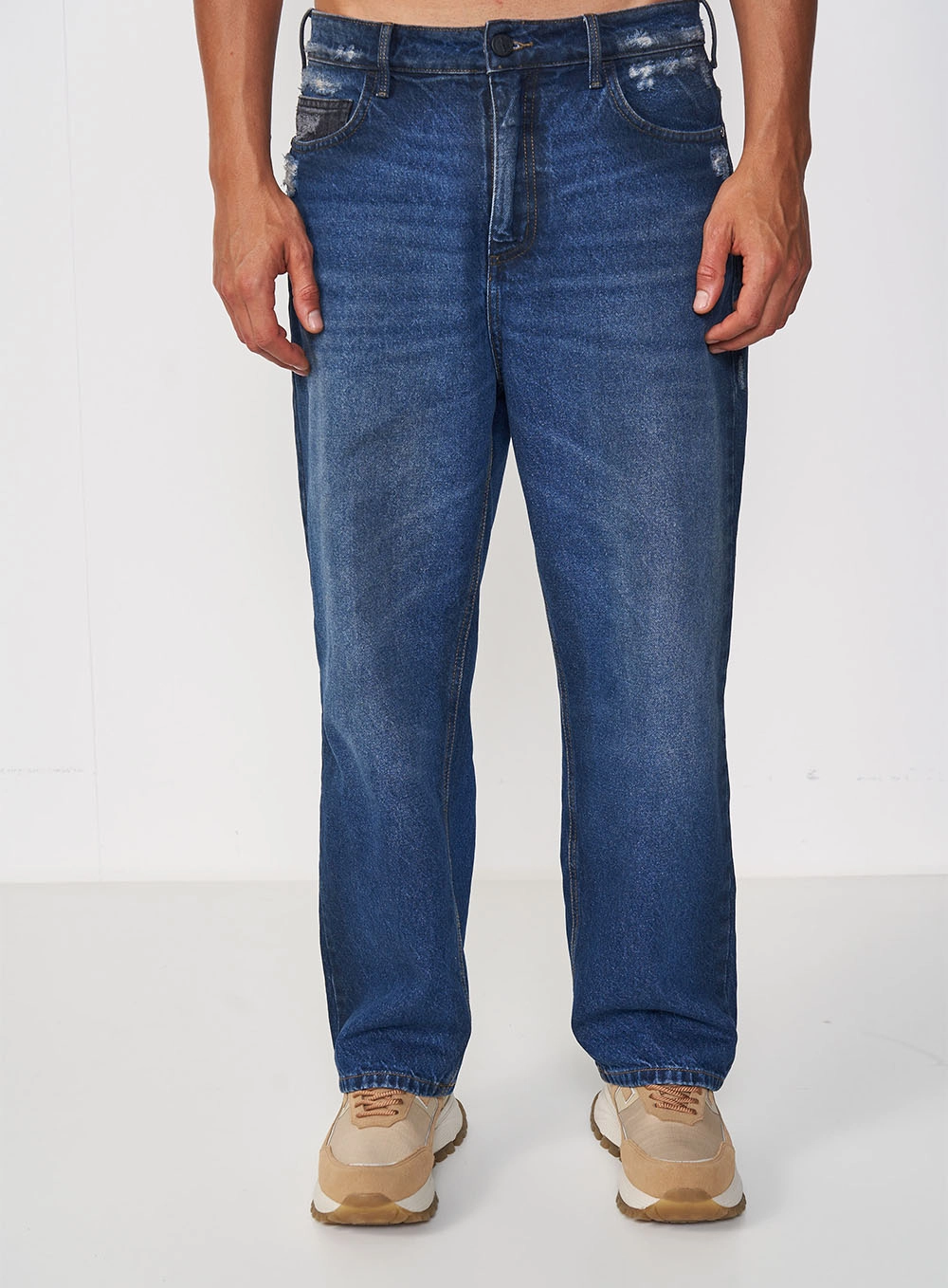 Calça Masculina Jeans Ampla Índigo