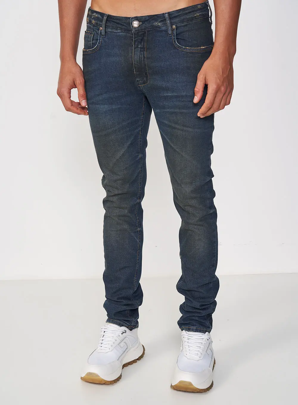 Calça Jeans Destroyed Skinny Índigo