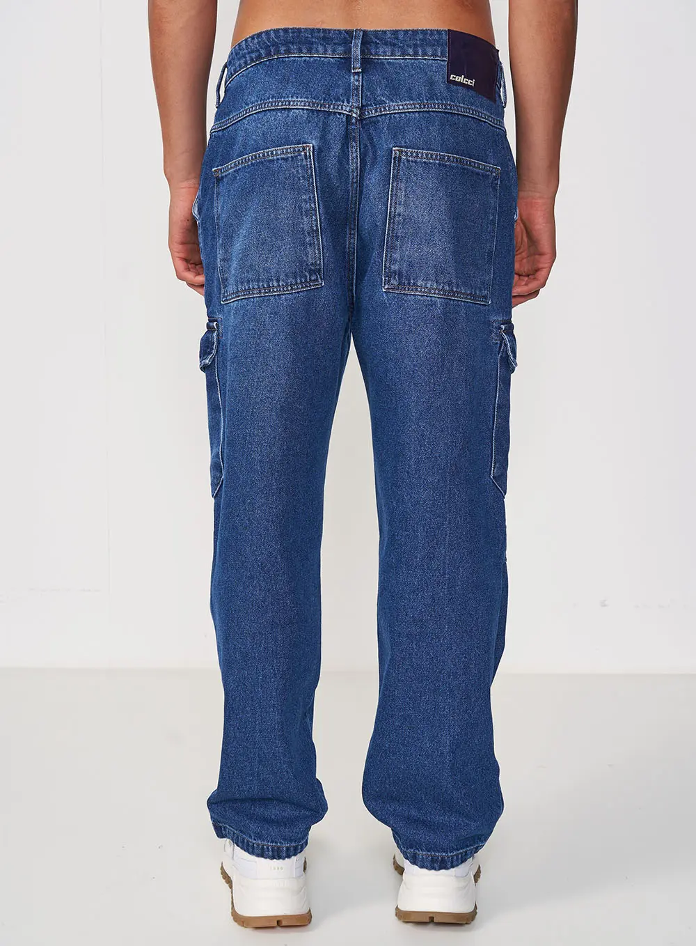 Calça Cargo Jeans Índigo
