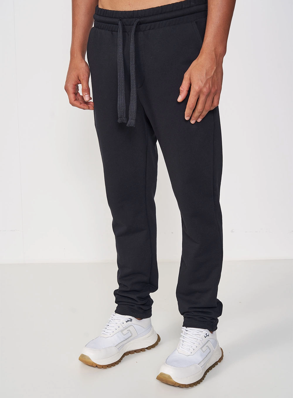 Calça Masculina Moletom Cós Com Elástico Preto