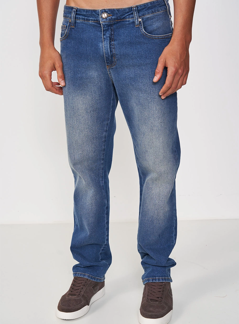 Calça Masculina Jeans Reta Índigo
