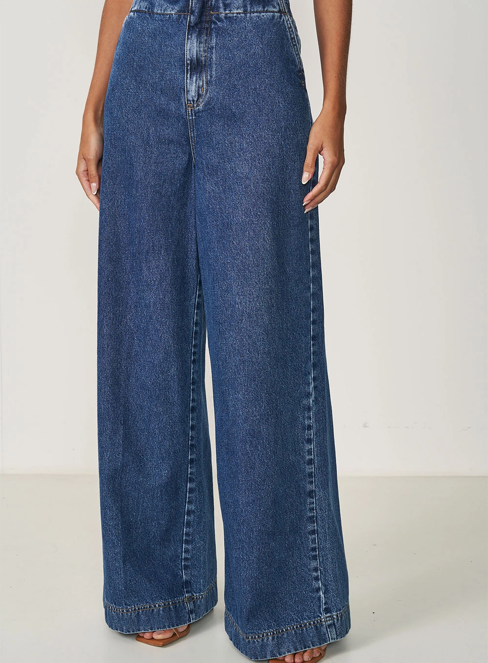 Calça Feminina Jeans Pantalona - Silvia Índigo