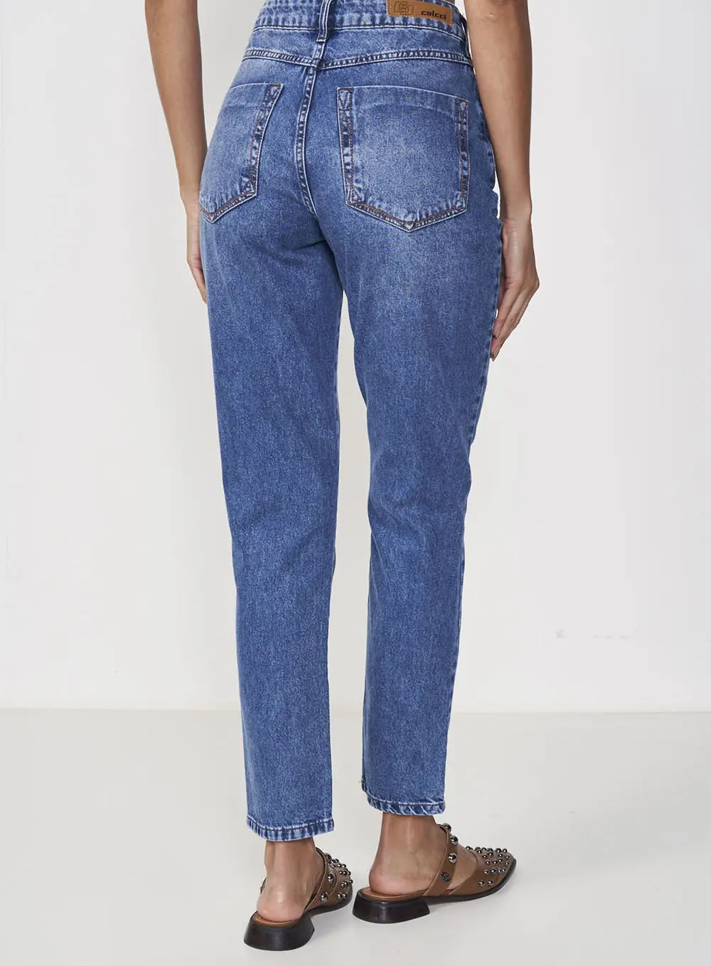 Calça Jeans Mom Fit Aura Vintage Índigo