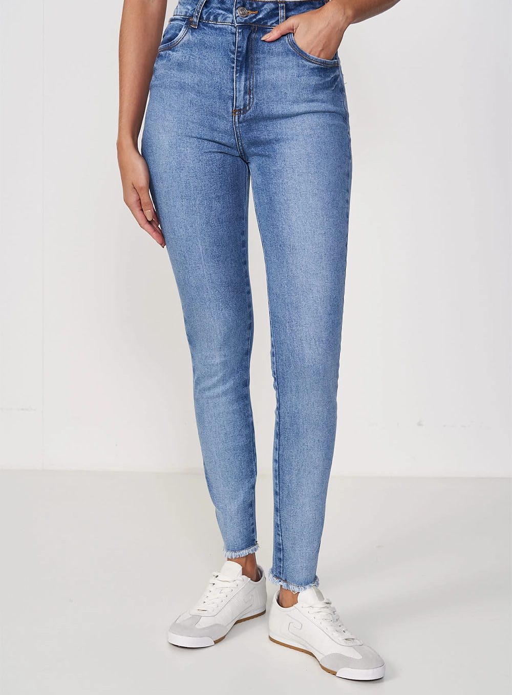 Calça Feminina Jeans Skinny Justa Karen Índigo