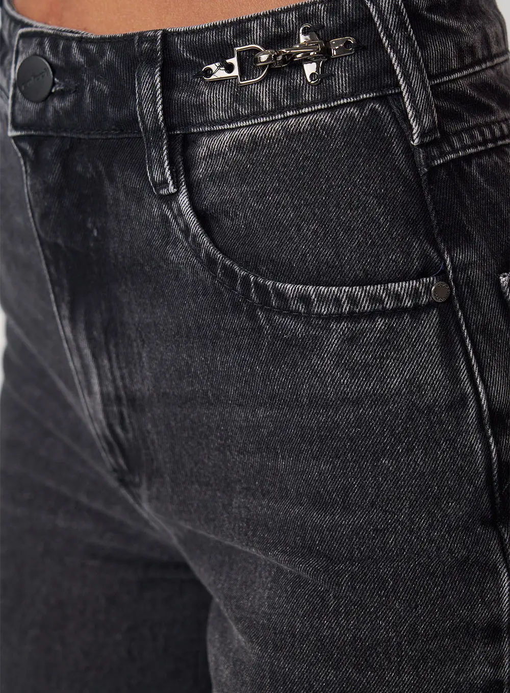 Calça Feminina Jeans Reta - Juliette Indigo Preto
