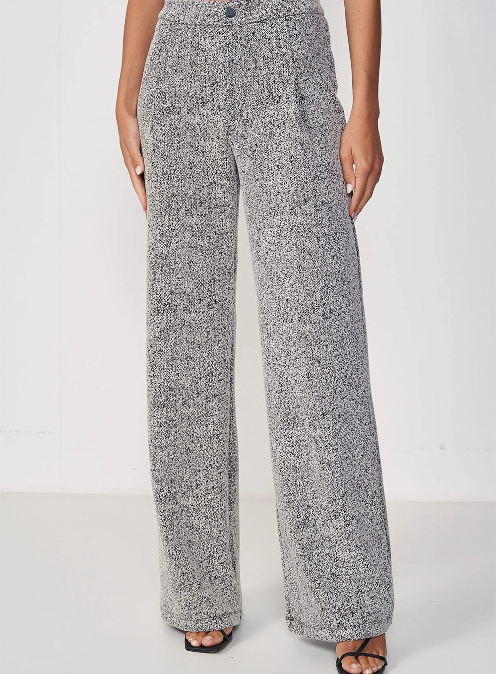 Calça Feminina Pantalona Estampada Preto