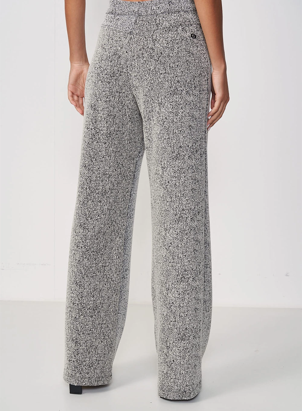 Calça Feminina Pantalona Estampada Preto