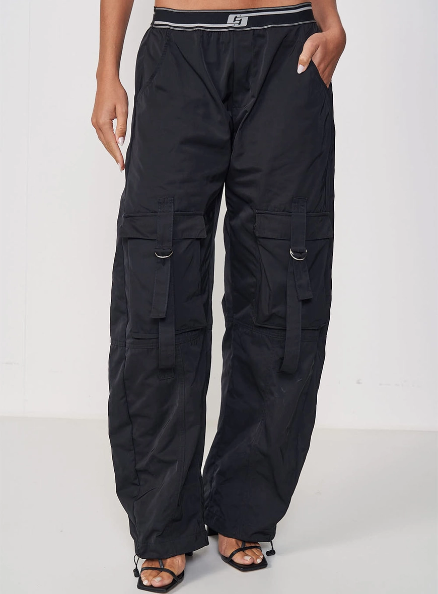 Calça Feminina Nylon Cargo Ampla