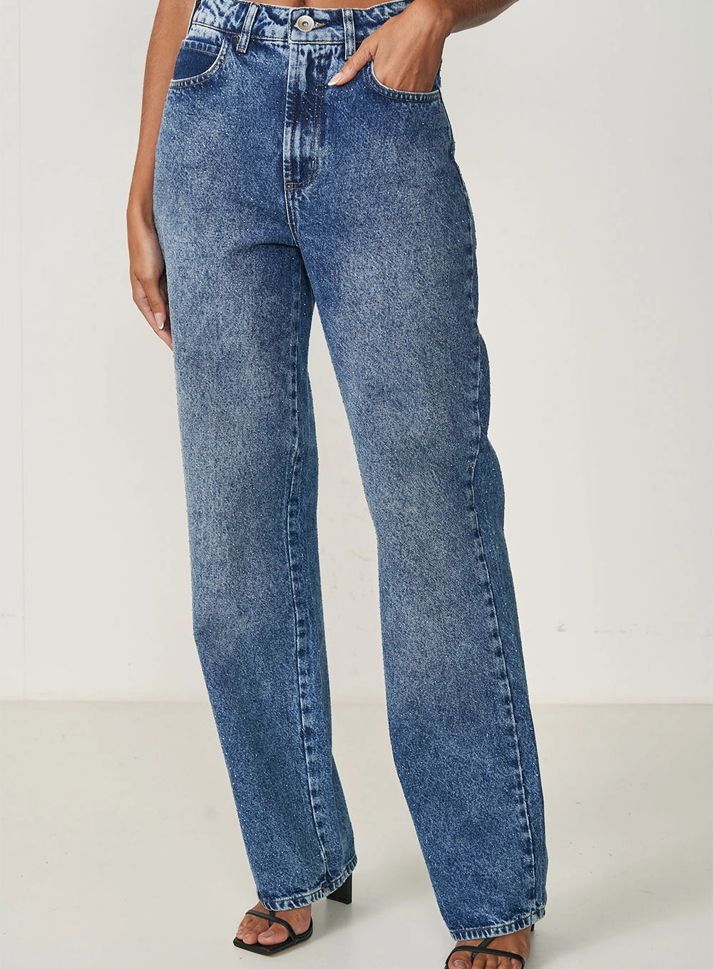 Calça Feminina Jeans Com Aplicação - Juliette Índigo