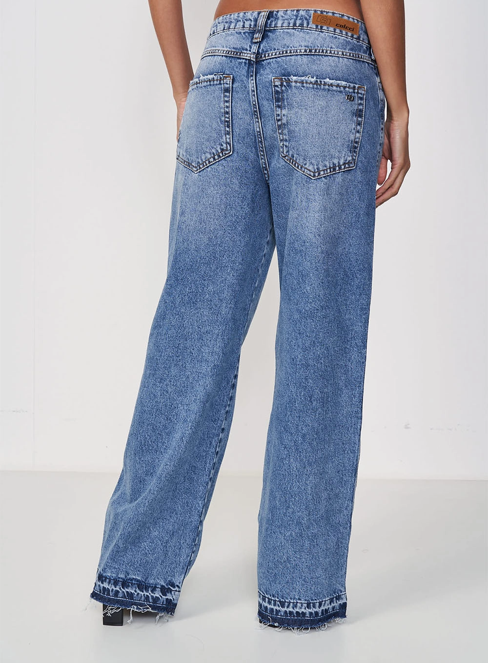 Calça Jeans Feminina Reta Ampla Bruna Índigo