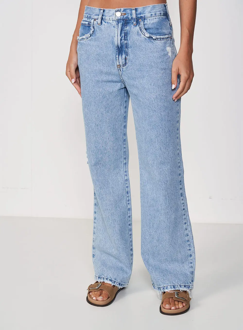 Calça Feminina Jeans Wide Leg - Leoni Índigo