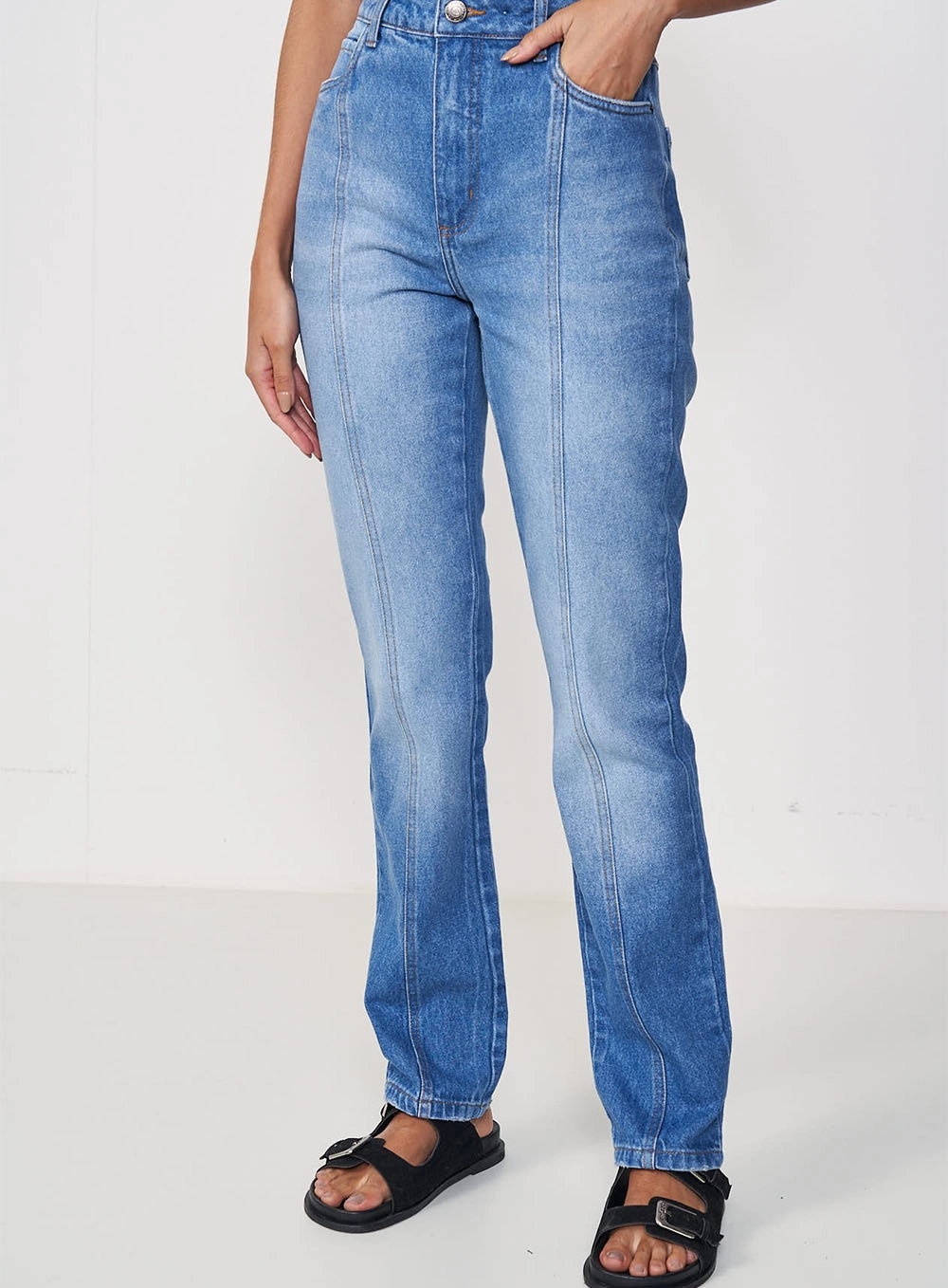 Calça Feminina Jeans Reta - Kendall Índigo